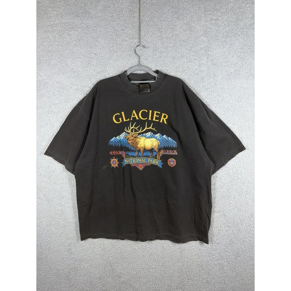 Babatees Glacier National Park T-Shirt Mens XL Oversized Shaka-Wear Faded